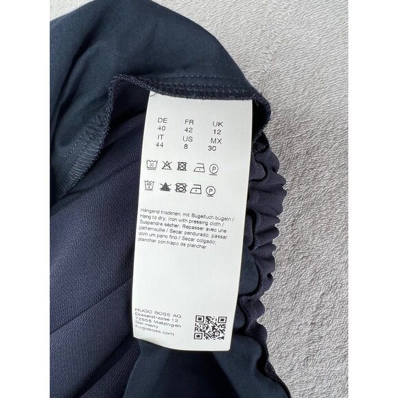 Hugo Boss Tahwena Womens Navy Blue Slim Fit Trousers Pull-On Dress Pants Size 8 - Picture 6 of 16
